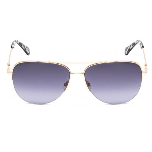 Kate Spade MAISIE Women\'s Pilot Designer Sunglasses Gold Black White/Grey 60mm